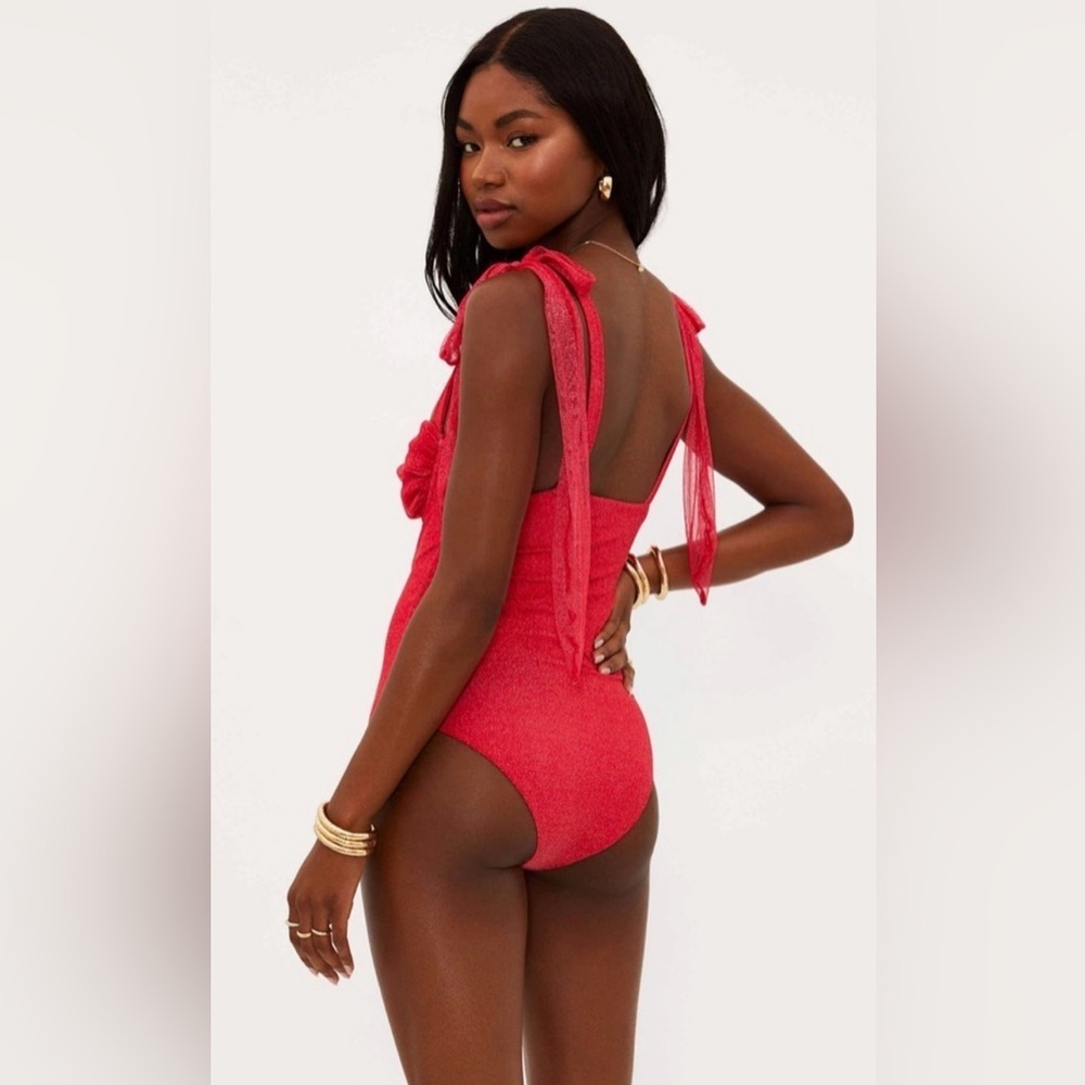 Beach Riot Dede One Piece Red Hot Shine, Size XS, $168 - Picture 3 of 6